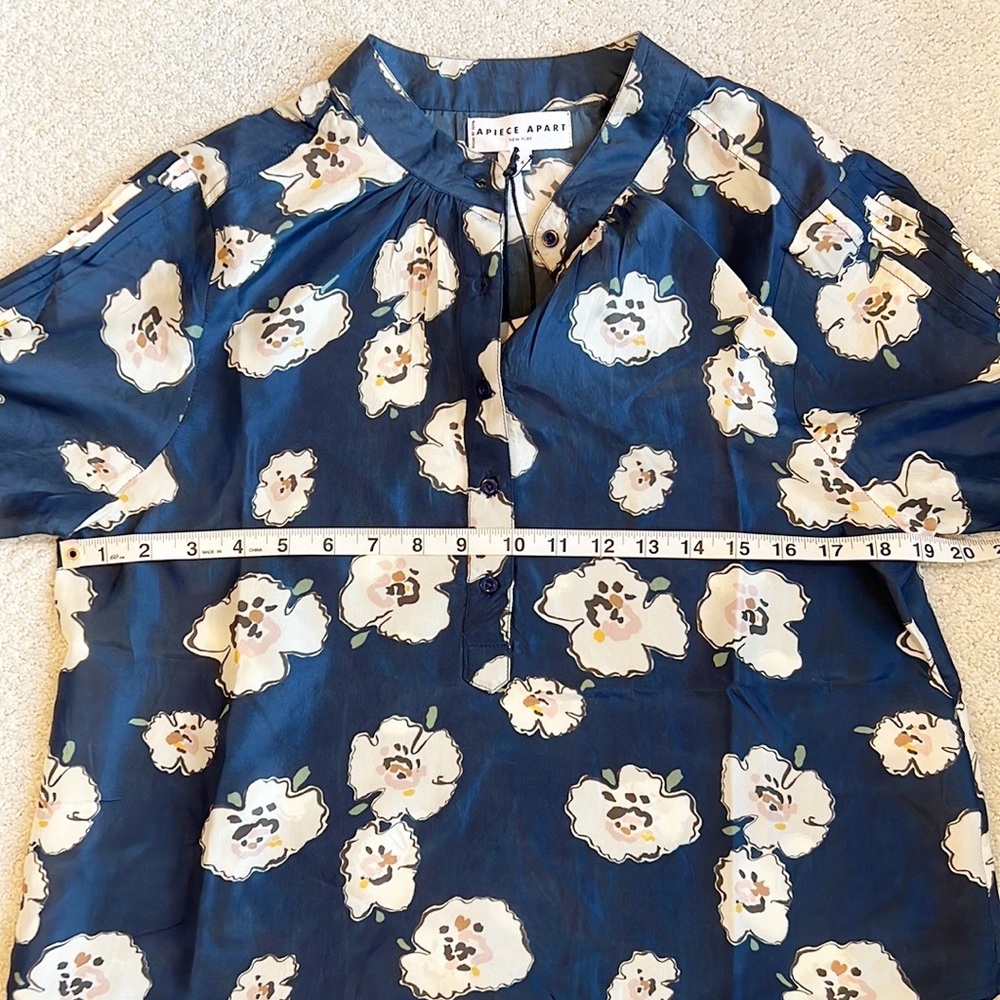 NWT Apiece Apart Floral Bravo Pintuck Blouse - Picture 12 of 13